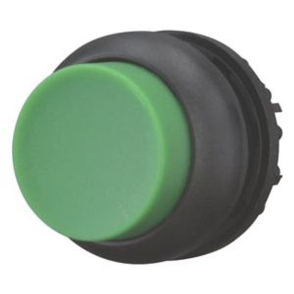 Pushbutton, RMQ-Titan, Extended, momentary, green, Blank, Bezel: black image 2