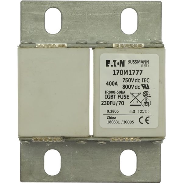 Fuse-link, high speed, 400 A, DC 750 V, size 230, 24 x 78 x 98 mm, aR, IEC, UL image 5