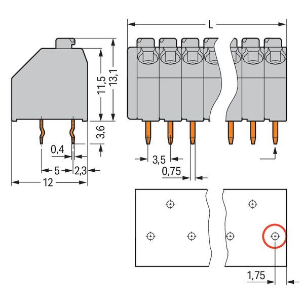PCB terminal block push-button 1.5 mm² orange image 4