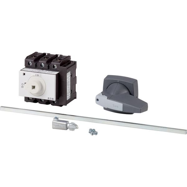 Main switch, P3, 100 A, rear mounting, 3 pole, 1 N/O, 1 N/C, STOP function, with black rotary handle and lock ring (K series), Lockable in the 0 (Off) image 3