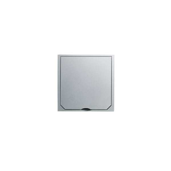 Cover with hinged lid, brushed stainless steel look, 112 x 112 mm image 1