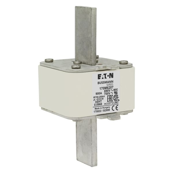 Fuse-link, high speed, 900 A, AC 690 V, size 3, 76 x 76 x 150 mm, aR, IEC, single indicator image 10