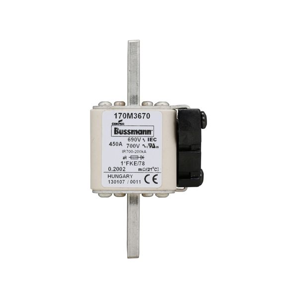 Fuse-link, high speed, 450 A, AC 690 V, compact size 1, 45 x 59 x 110 mm, aR, IEC, UL image 12