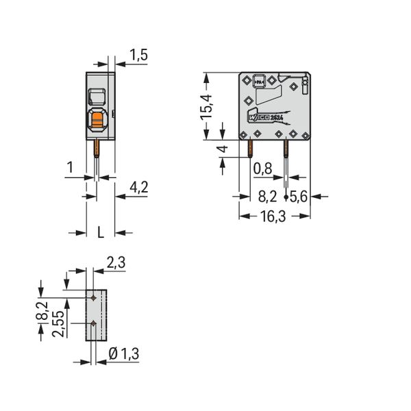 PCB terminal block 4 mm² Pin spacing 5 mm gray image 6