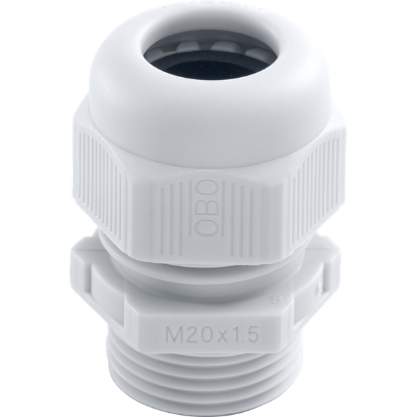 Splashproof M20 cable gland, grey image 2