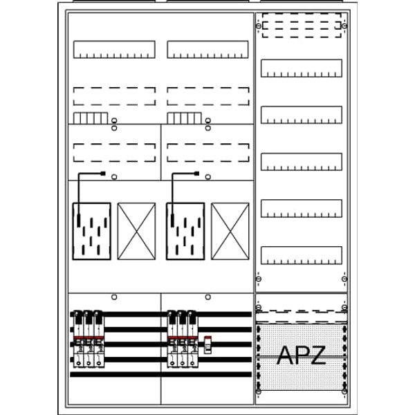 BA37LG4 Meter board, Field width: 3, Rows: 57, 1100 mm x 800 mm x 215 mm, Isolated (Class II), IP31 image 21
