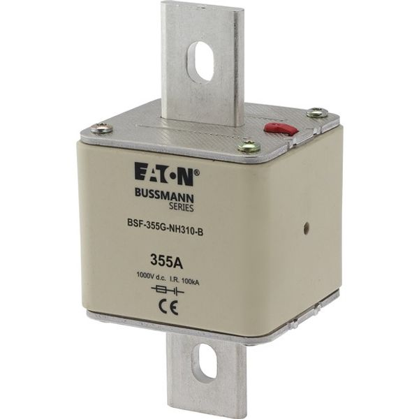 Fuse-link, high speed, 355 A, DC 1000 V, NH3, 71 x 76 x 150 mm, gBat, IEC, bolted connection image 2