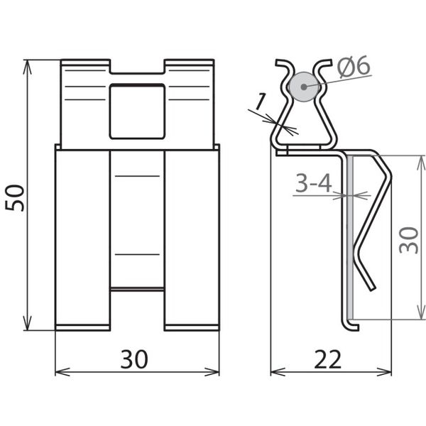 DEHNclip reinforcement clamp St/bare f. Rd 6mm / Fl 30mm image 2