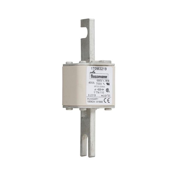 Fuse-link, high speed, 400 A, AC 690 V, compact DIN 1, 45 x 58 x 134 mm, aR, DIN, IEC, single indicator, 80 mm centres image 8