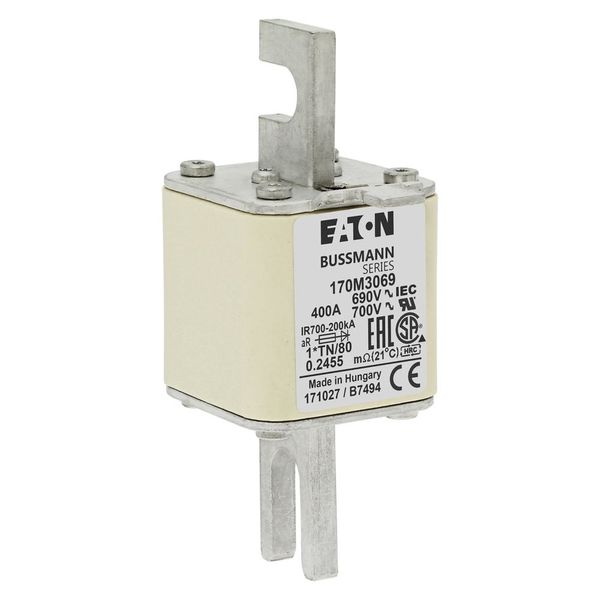 Fuse-link, high speed, 400 A, AC 690 V, compact DIN 1, 45 x 58 x 104 mm, aR, DIN, IEC, single indicator image 8