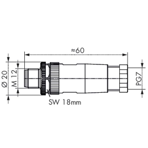 Fitted pluggable connector 4-pole M12 plug, straight, A-coded image 5