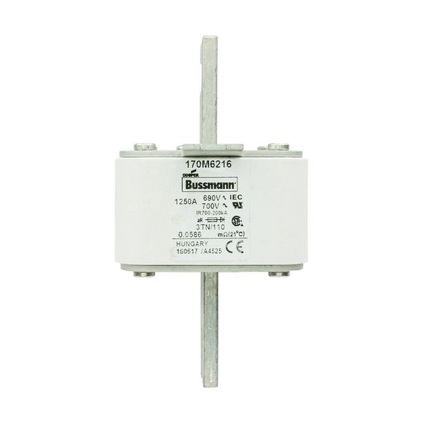 Fuse-link, high speed, 1250 A, AC 690 V, DIN 3, 76 x 90 x 139 mm, aR, DIN, IEC, type T indicator image 13