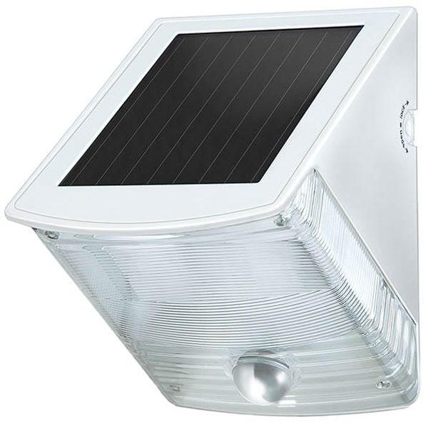 Brennenstuhl LED solar lamp with motion detector / outdoor lights with integrated solar panel and infrared motion sensor, white image 1