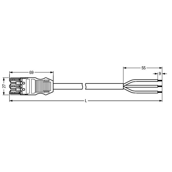 pre-assembled connecting cable Eca Socket/open-ended gray image 3