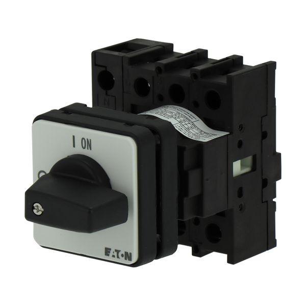 On-Off switch, P1, 40 A, centre mounting, 3 pole + N, with black thumb grip and front plate image 5