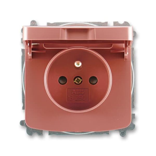 5519A-A02397 R2 Socket outlet with earthing pin, shuttered, with hinged lid image 1