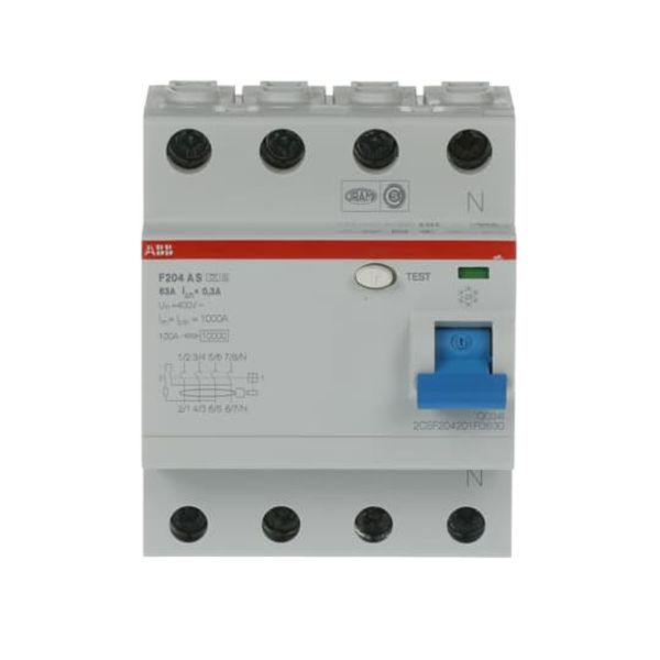 F204 A S-100/0.3 Residual Current Circuit Breaker 4P A type 300 mA image 3