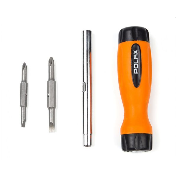 Interchangeble screwdriver set, 12 in 1, SL: 4, 5, 6 mm; PH1, PH2, PH3; T15, T20, T25; PZ1, PZ2, PZ3, Cr-V image 1