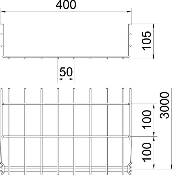 GRM 105 400 A4 Mesh cable tray GRM  105x400x3000 image 2