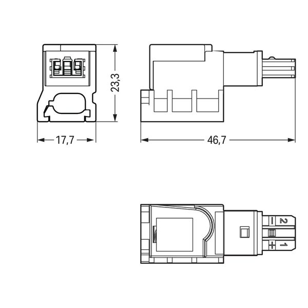 Tap-off module for flat cable 2-pole green image 3