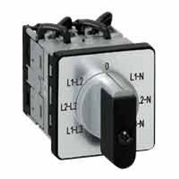 Cam switch - voltmeter - PR 12 - 16 A - 4 contacts - 3 CT w/o neutral -screw fix image 1