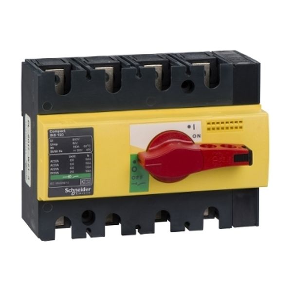 switch disconnector, Compact INS160 , 160 A, with red rotary handle and yellow front, 4 poles image 3