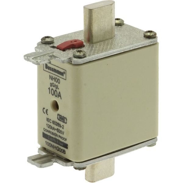 Fuse-link, low voltage, 100 A, AC 500 V, NH00, gL/gG, IEC, dual indicator image 2