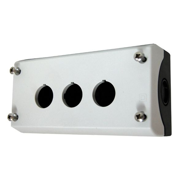 Surface mounting enclosure, 3 holes, black/light grey image 1