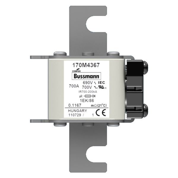 Fuse-link, high speed, 160 A, AC 1250 V, size 1, 53 x 69 x 74 mm, aR, IEC, UL, single indicator image 1