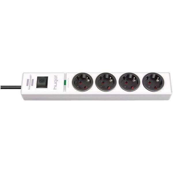 hugo! 19.500 A extension socket with surge protection 4-way white 2m H05VV-F 3G1.5 image 1