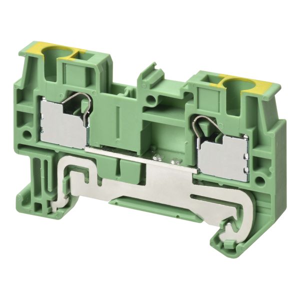 Ground DIN rail terminal block with push-in plus connection for mounti image 2