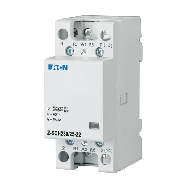 Installation contactor, 230VAC/50Hz, 2N/O+2N/C, 25A, 2HP image 5