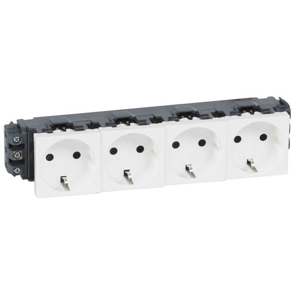 Socket Mosaic - 4 x 2P+E - for installation on trunking - screw term. - standard image 1