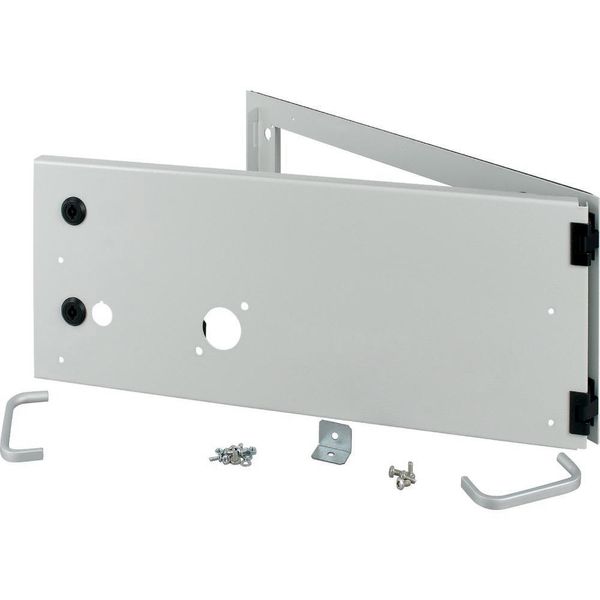 Opening metal front plate for drawer, closed IP55, H=225mm, grey image 3