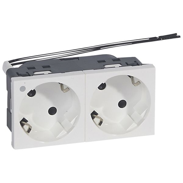 Multi-support multiple socket Mosaic - 2 x 2P+E with indicator - standard image 1