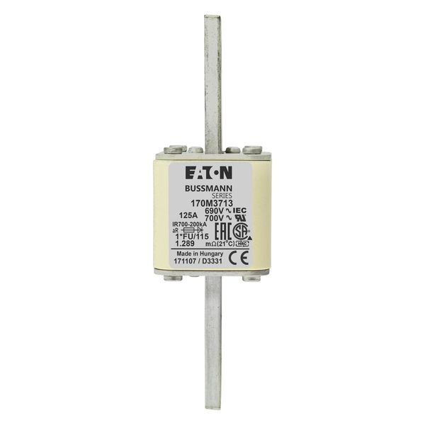 Fuse-link, high speed, 125 A, AC 690 V, compact size 1, 45 x 45 x 148 mm, aR, IEC, UL image 14