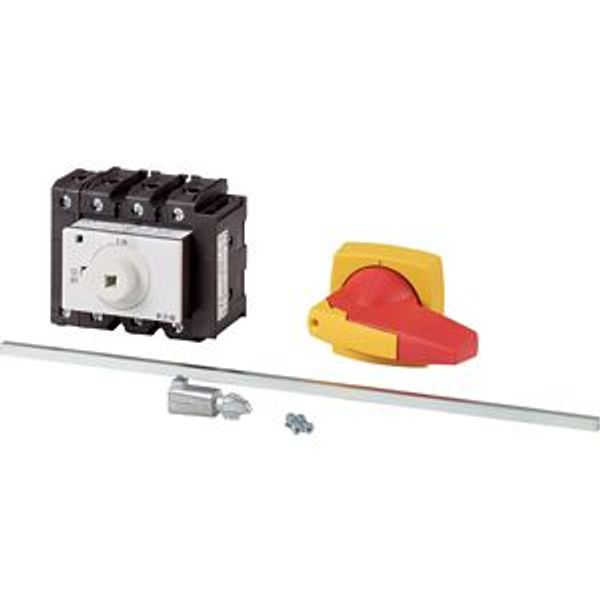 Main switch, P3, 100 A, rear mounting, 3 pole + N, 1 N/O, 1 N/C, Emergency switching off function, Lockable in the 0 (Off) position, With metal shaft image 2