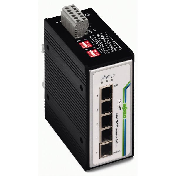 Industrial-Switch 5-port 100Base-TX black image 1