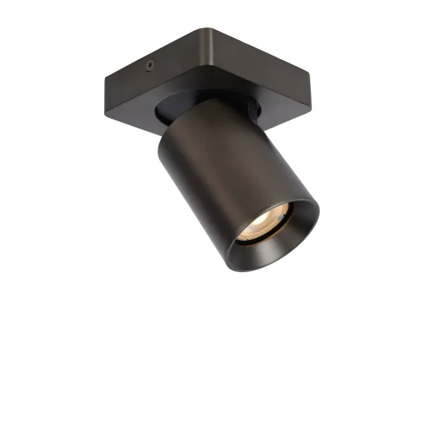 Lucide NIGEL - Ceiling spotlight - LED Dim to warm - GU10 - 1x5W 2200K/3000K - Black Steel image 1