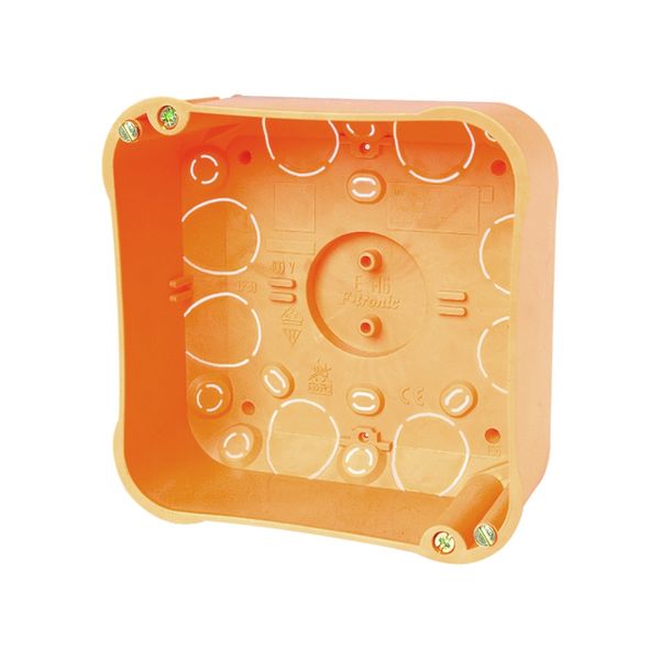 Cavitywall junction box 107x107xd50mm,orange, cover-white,PP image 1