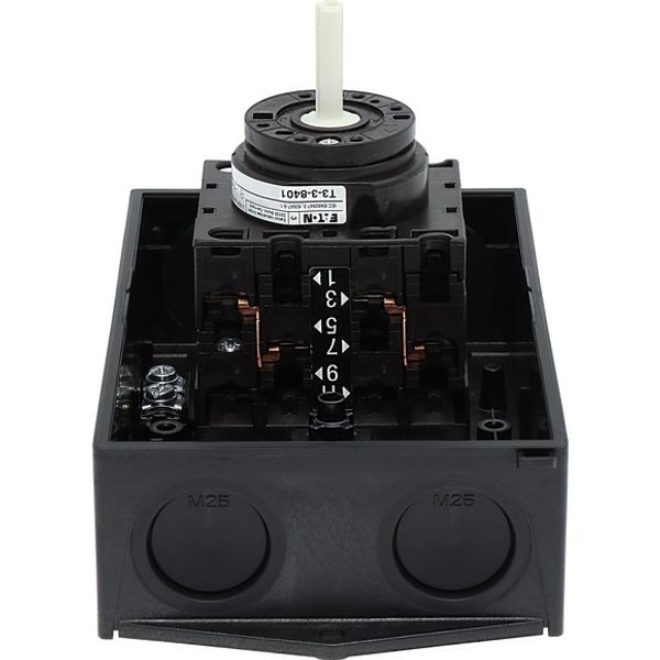 Reversing switches, T3, 32 A, surface mounting, 3 contact unit(s), Contacts: 5, 60 °, maintained, With 0 (Off) position, 1-0-2, Design number 8401 image 6