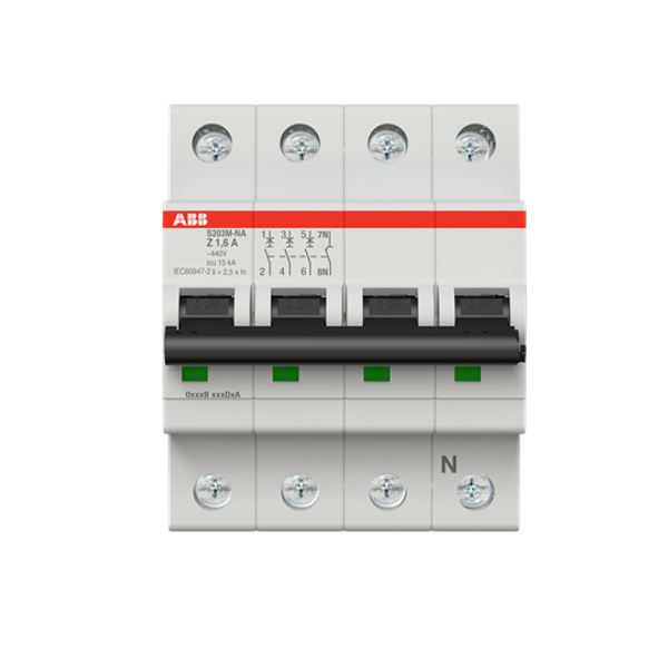 S203M-Z1.6NA Miniature Circuit Breaker - 3+NP - Z - 1.6 A image 4