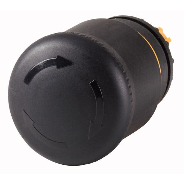 HALT/STOP-Button, RMQ-Titan, Mushroom-shaped, 38 mm, Non-illuminated, Turn-to-release function, Black, yellow, RAL 9005 image 1