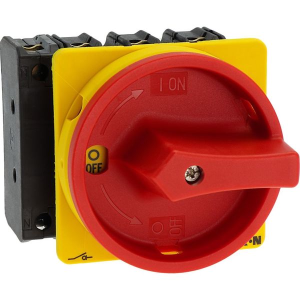 Main switch, P3, 63 A, flush mounting, 3 pole + N, Emergency switching off function, With red rotary handle and yellow locking ring, Lockable in the 0 image 20