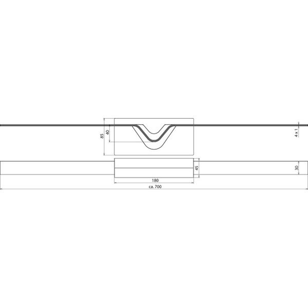 Expansion strap 4x30x1mm L 700mm StSt for bridging of expansion joints image 2
