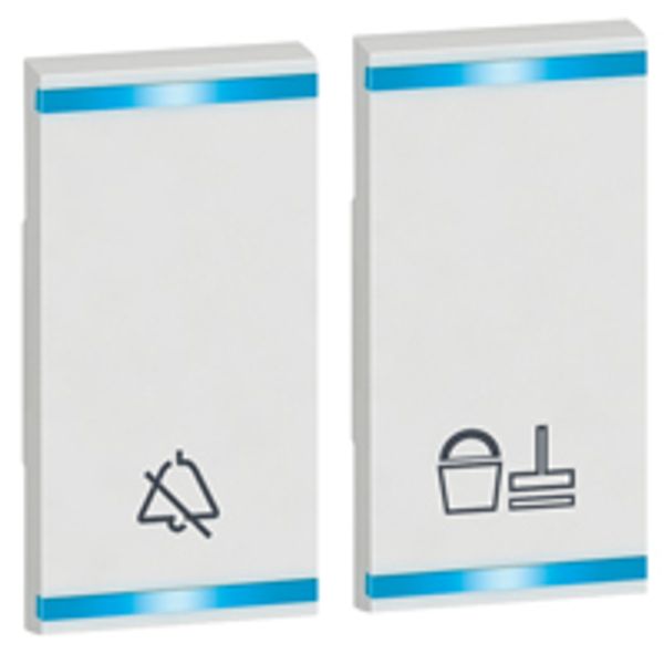 Square key cover Arteor - DO NOT DISTURB+PLEASE CLEAN THE ROOM - white image 1