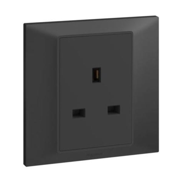 Belanko S 1 gang BS unswitched socket outlet - 13A - Anthracyte image 1