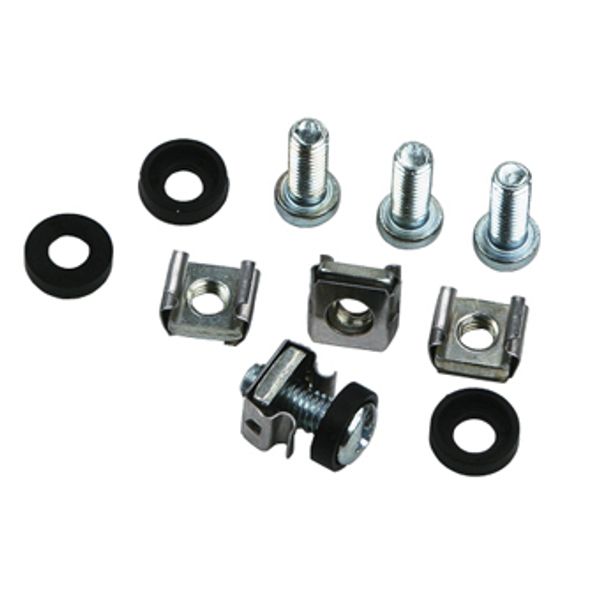 19" Mounting set M6, 50 pcs. each: screw, nut, washer image 1