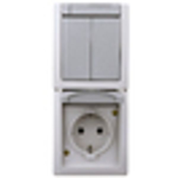 Vertical combination two-gang one-way switch socket outlet image 6