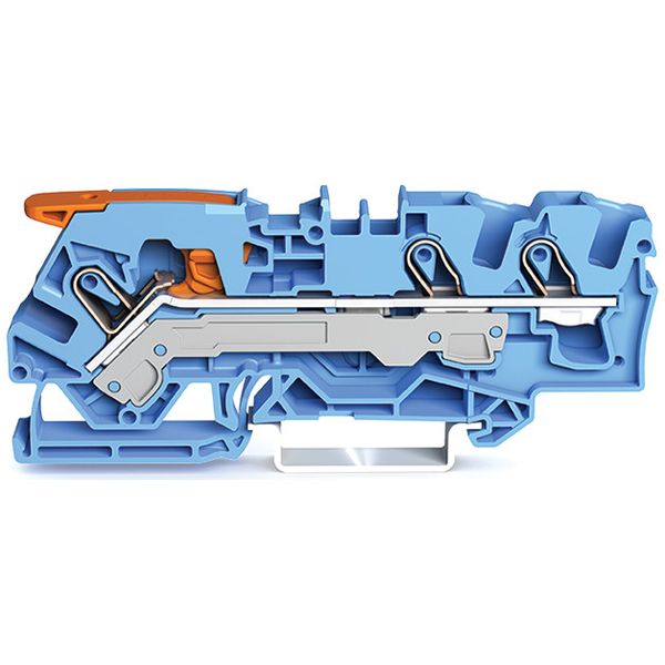 3-conductor through terminal block with lever and Push-in CAGE CLAMP® image 3